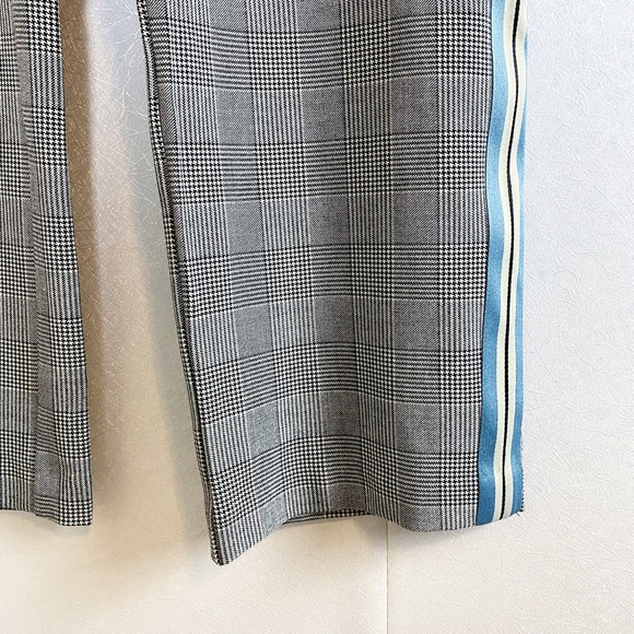 Romeo + Juliet Houndstooth Plaid Track Pants Straight Leg Dress Pants Blue Grey - Picture 5 of 6